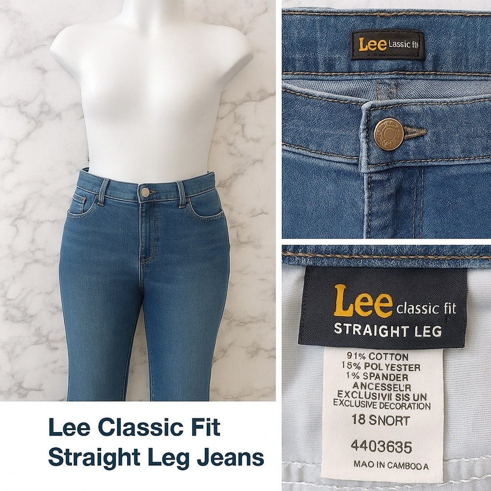 Lee Rider Jeans Classic Fit Women Sz 16S Straight Leg Mid Rise Cowgirl Momcore